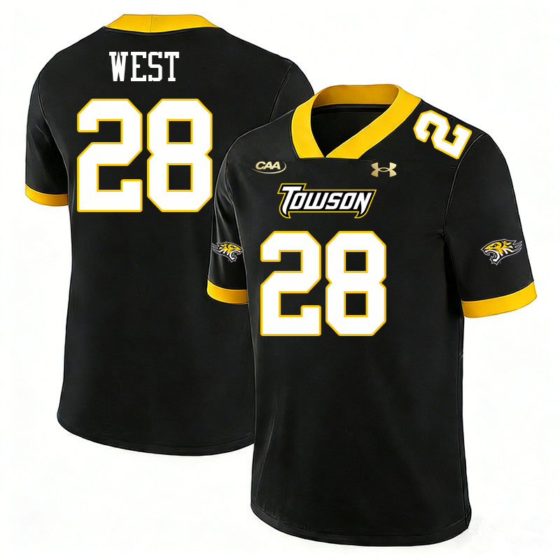 Towson Tigers #28 Terrance West College Football Jerseys,Uniforms-Black
